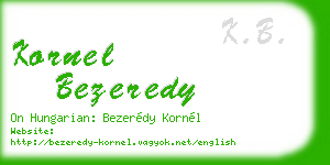 kornel bezeredy business card